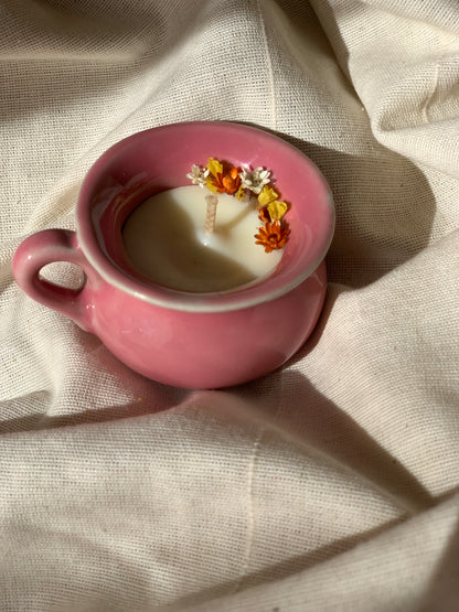 Tasse rose - Parfum Chèvrefeuille
