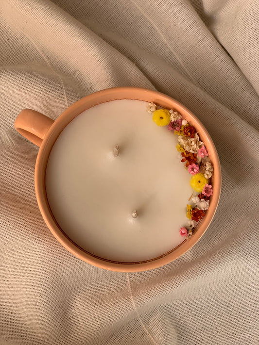 Tasse rose - Parfum Fleurs blanches