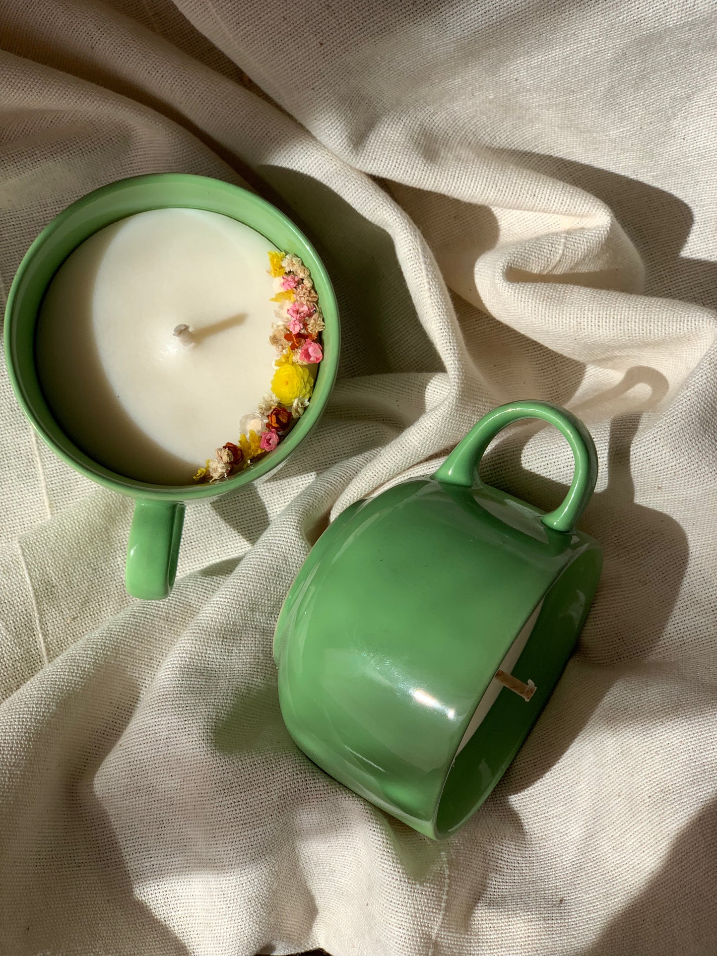 Tasse verte - Parfum Fleurs blanches