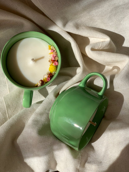 Tasse verte - Parfum Fleurs blanches