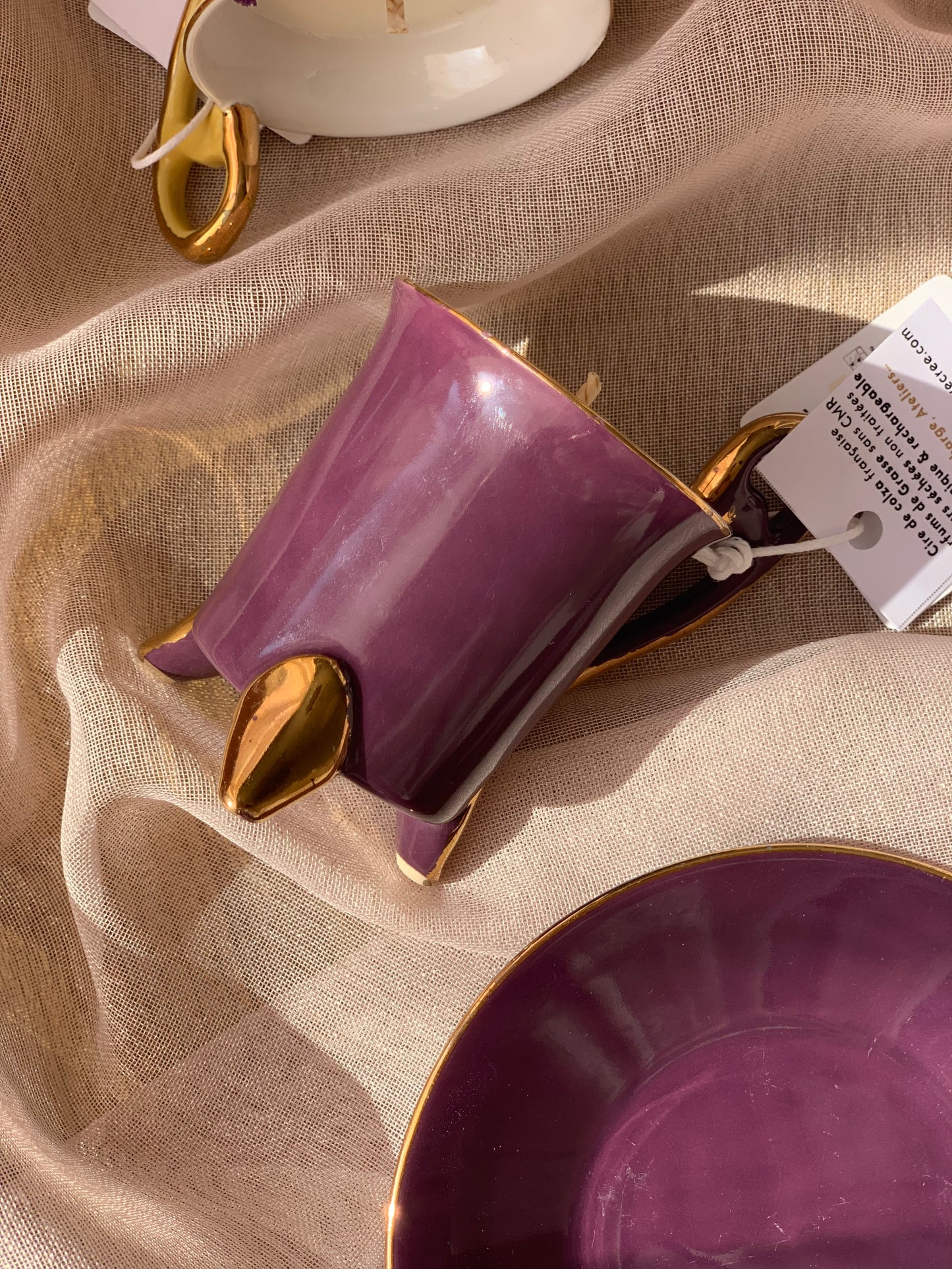 Tasse violette et dorée - Parfum Vanille