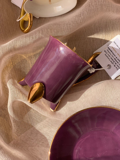 Tasse violette et dorée - Parfum Vanille