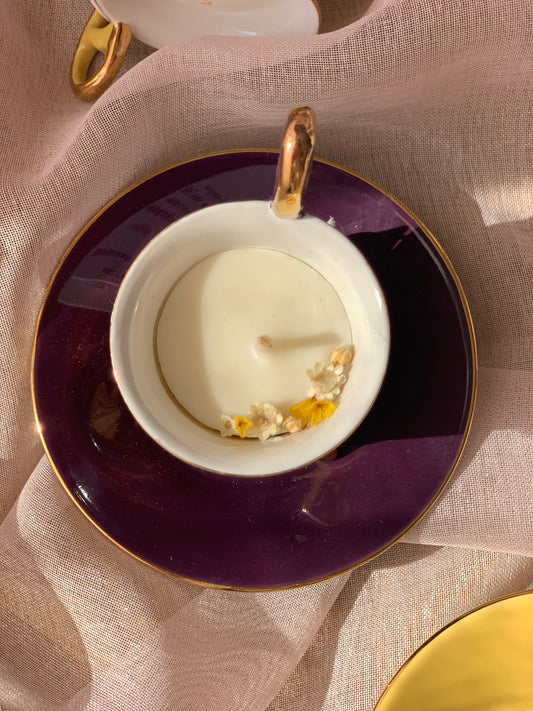 Tasse violette et dorée - Parfum Vanille