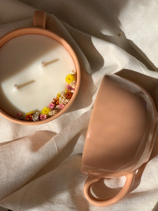 Tasse rose - Parfum Fleurs blanches