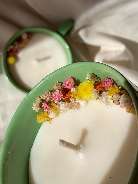 Tasse verte - Parfum Fleurs blanches