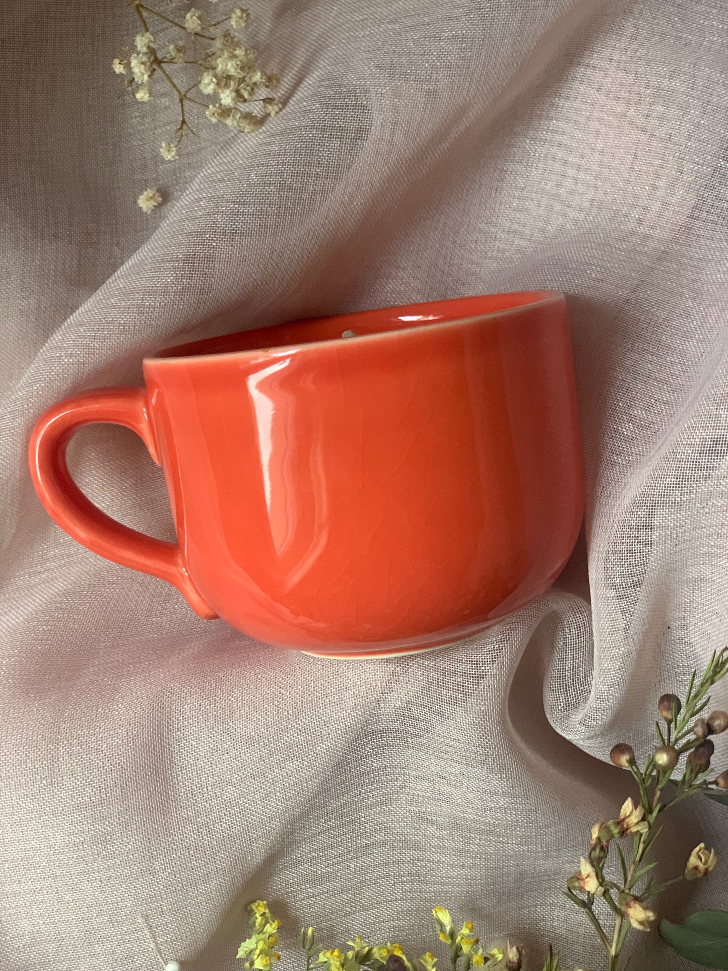 Tasse corail - Parfum Chèvrefeuille