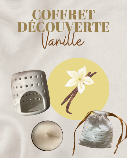Coffret découverte - 6 fondants Vanille, brûleur, bougie chauffe-plat & pochette réutilisable